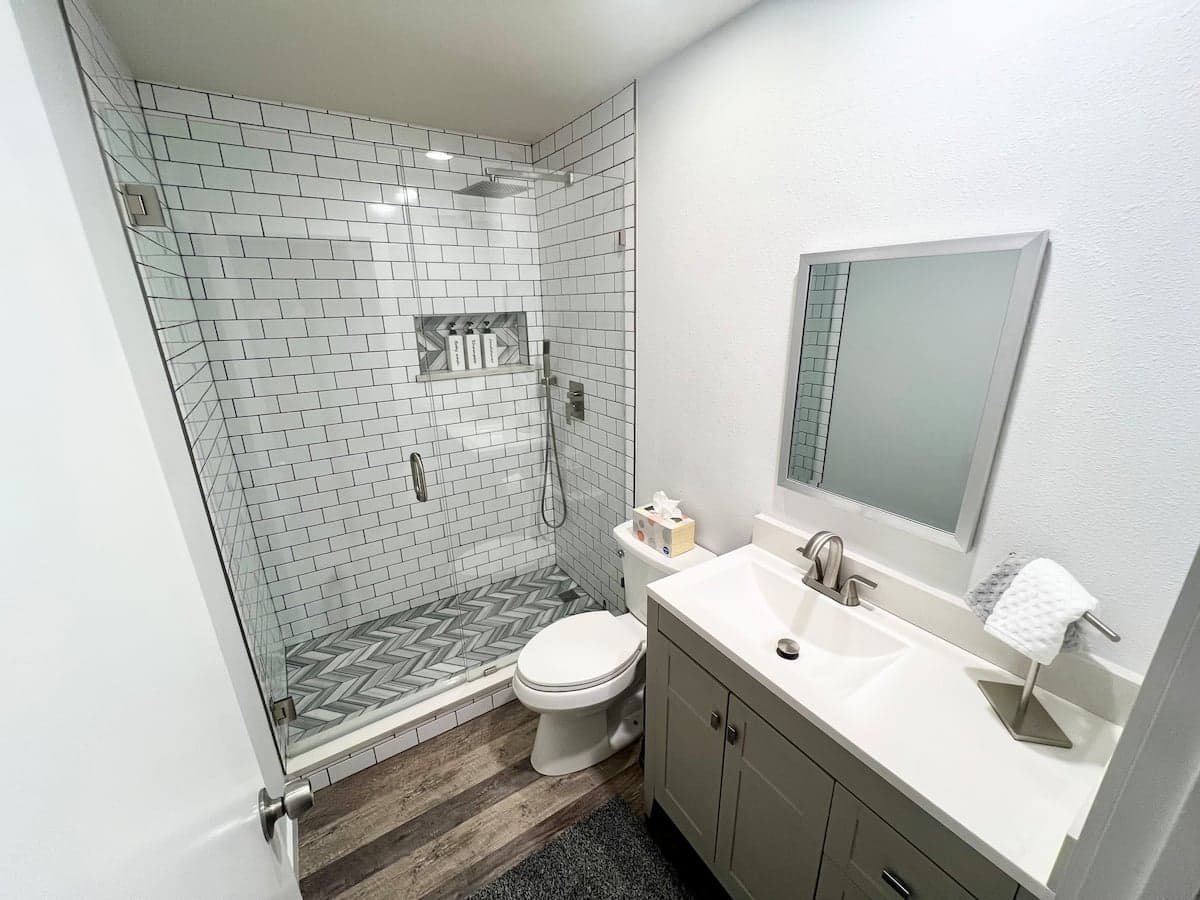 Main-floor bathroom with walk-in shower