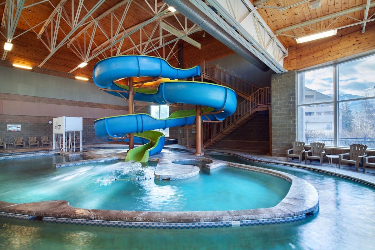 Indoor waterslide and leisure pool at the Avon Recreation Center