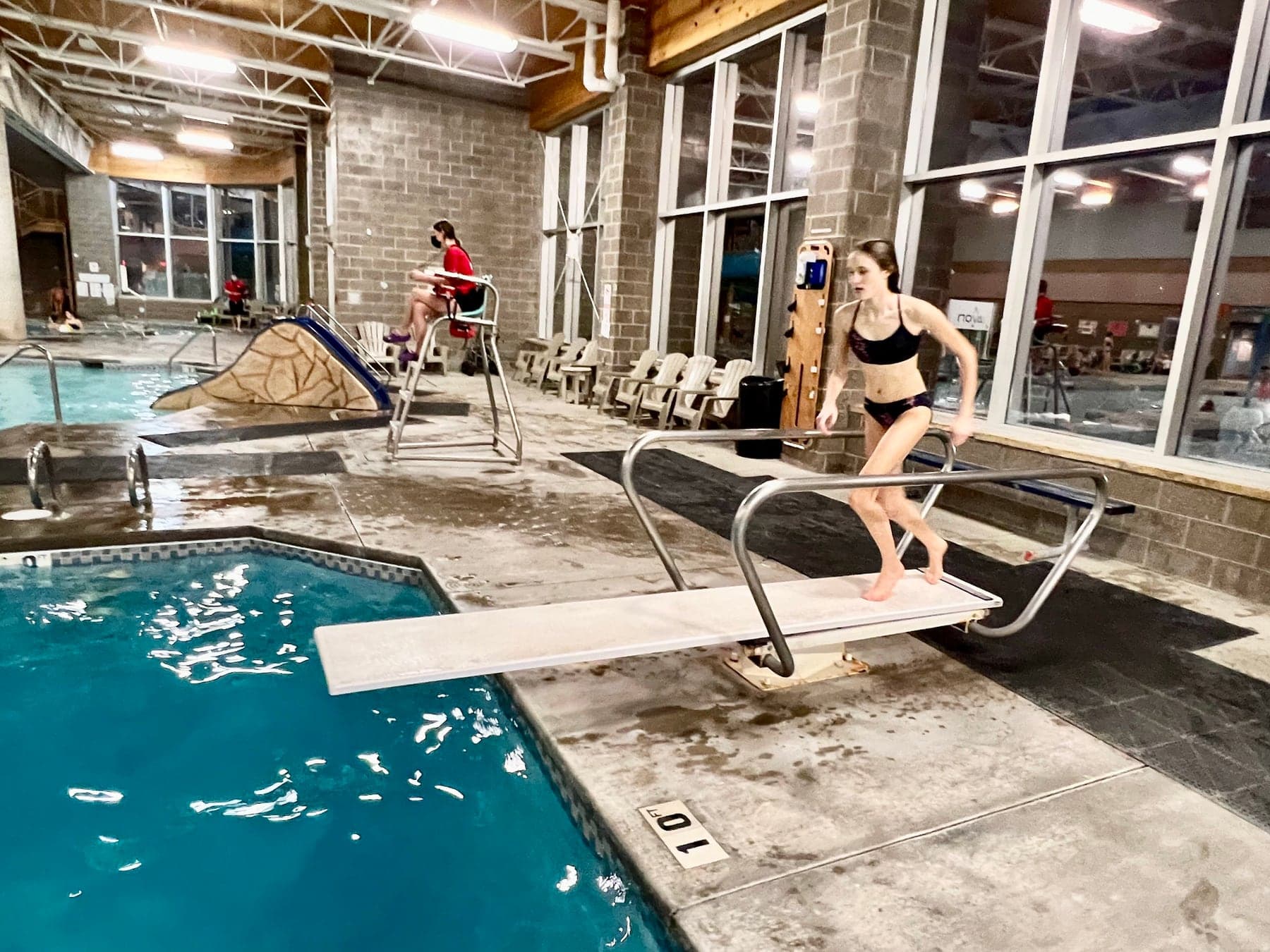 Diving board at the Avon Recreation Center pool